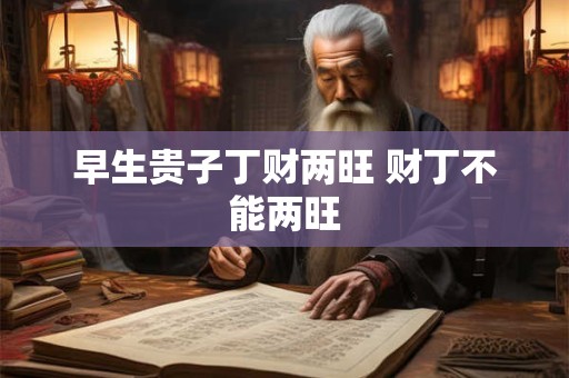 早生贵子丁财两旺 财丁不能两旺
