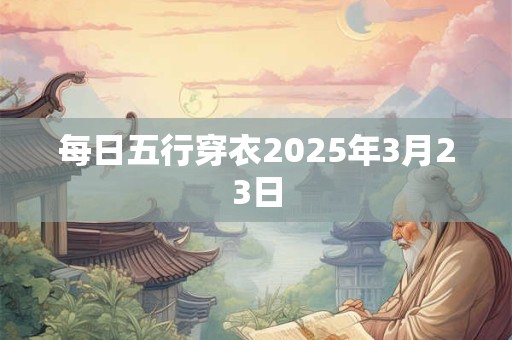 每日五行穿衣2025年3月23日
