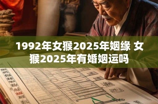 1992年女猴2025年姻缘 女猴2025年有婚姻运吗