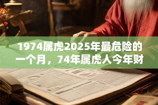 1974属虎2025年最危险的一个月，74年属虎人今年财运如何？