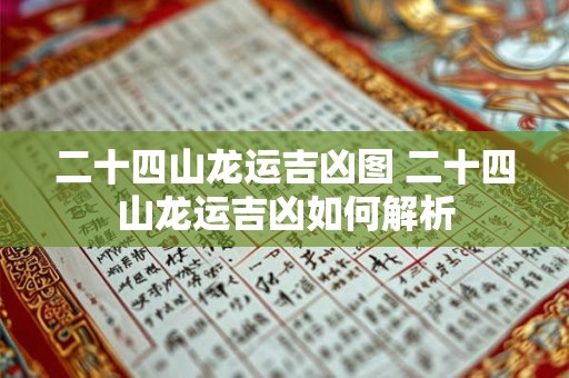 二十四山龙运吉凶图 二十四山龙运吉凶如何解析
