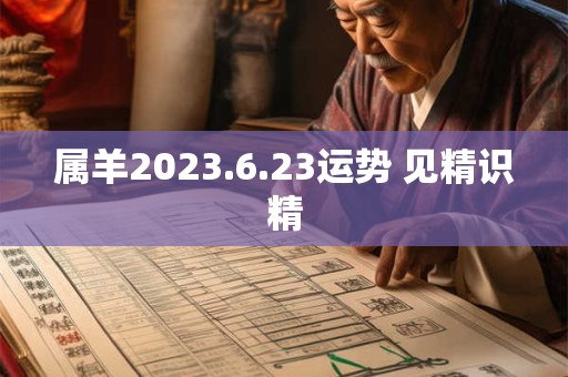 属羊2023.6.23运势 见精识精