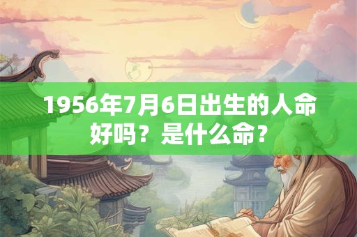 1956年7月6日出生的人命好吗？是什么命？