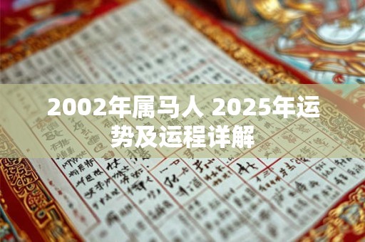 2002年属马人 2025年运势及运程详解