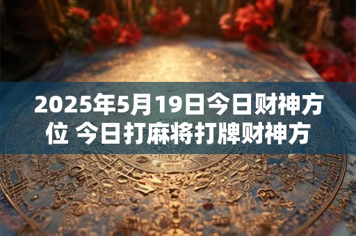 2025年5月19日今日财神方位 今日打麻将打牌财神方位