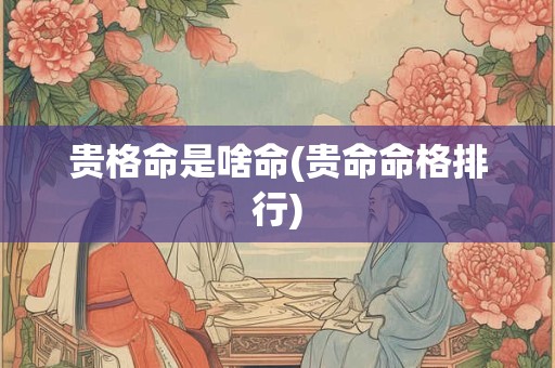 贵格命是啥命(贵命命格排行)