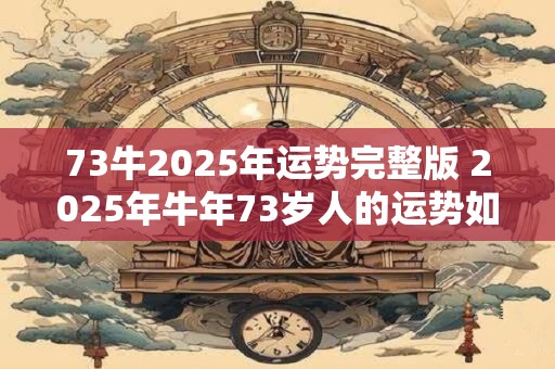 73牛2025年运势完整版 2025年牛年73岁人的运势如何