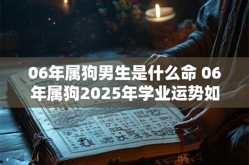 06年属狗男生是什么命 06年属狗2025年学业运势如何