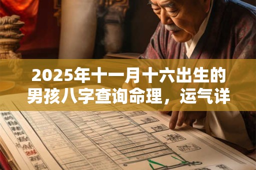 2025年十一月十六出生的男孩八字查询命理，运气详解