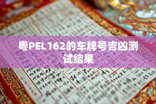 粤PEL162的车牌号吉凶测试结果