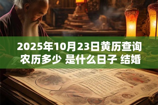 2025年10月23日黄历查询 农历多少 是什么日子 结婚吉时