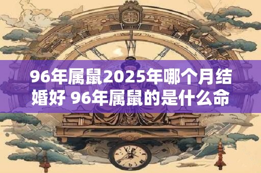 96年属鼠2025年哪个月结婚好 96年属鼠的是什么命