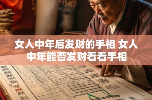 女人中年后发财的手相 女人中年能否发财看看手相