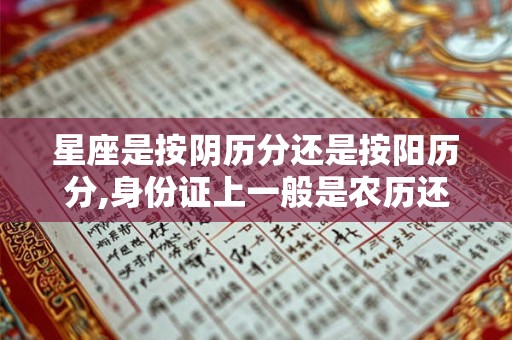 星座是按阴历分还是按阳历分,身份证上一般是农历还是阳历