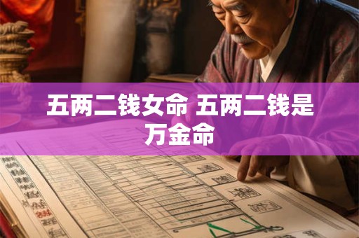 五两二钱女命 五两二钱是万金命 五两二钱女命 五两二钱是万金命