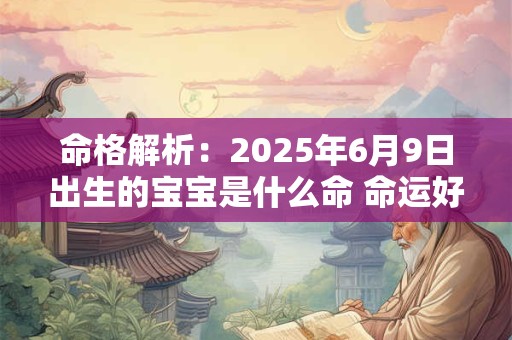 命格解析：2025年6月9日出生的宝宝是什么命 命运好吗