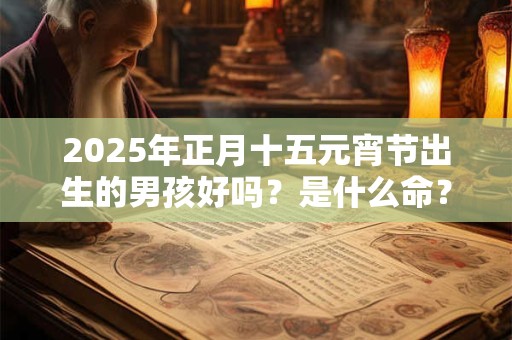 2025年正月十五元宵节出生的男孩好吗？是什么命？