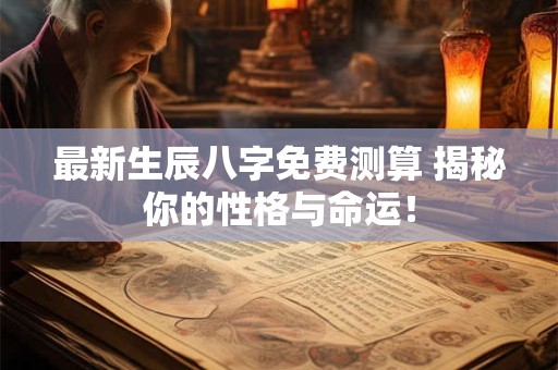 最新生辰八字免费测算 揭秘你的性格与命运！