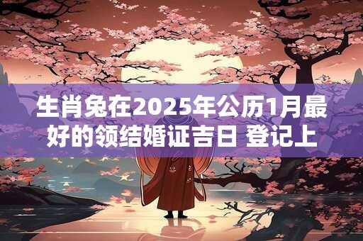 生肖兔在2025年公历1月最好的领结婚证吉日 登记上等佳日