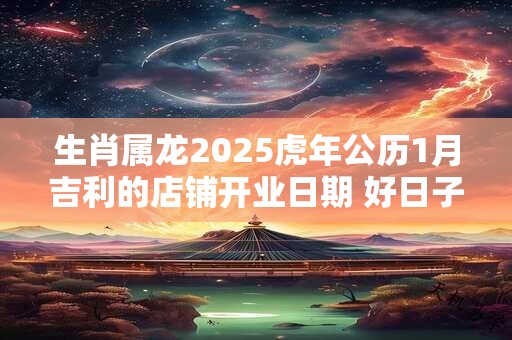 生肖属龙2025虎年公历1月吉利的店铺开业日期 好日子查询？