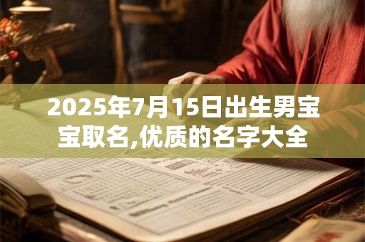 2025年7月15日出生男宝宝取名,优质的名字大全
