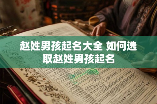 赵姓男孩起名大全 如何选取赵姓男孩起名