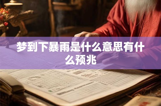 梦到下暴雨是什么意思有什么预兆 梦到下暴雨是什么意思有什么预兆