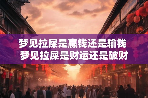 梦见拉屎是赢钱还是输钱 梦见拉屎是财运还是破财