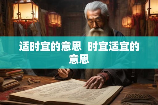 适时宜的意思  时宜适宜的意思