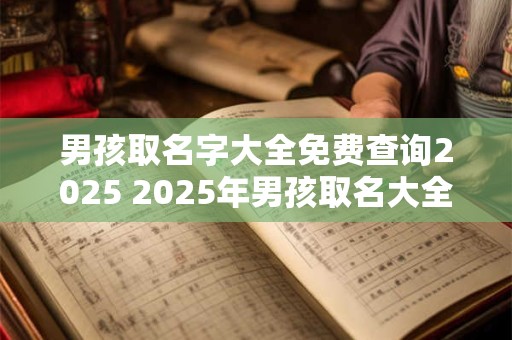 男孩取名字大全免费查询2025 2025年男孩取名大全 男孩取名字大全免费查询2025 2025年男孩取名大全