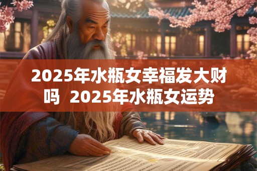 2025年水瓶女幸福发大财吗  2025年水瓶女运势