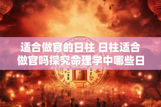 适合做官的日柱 日柱适合做官吗探究命理学中哪些日柱更适合从政做官