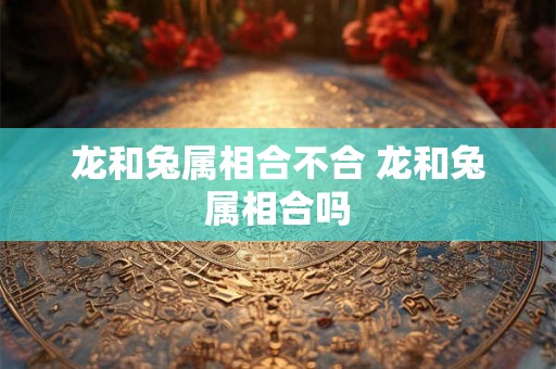龙和兔属相合不合 龙和兔属相合吗