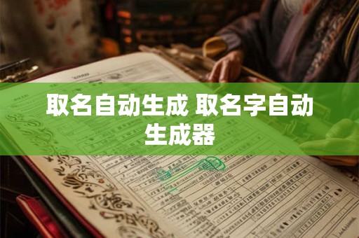 取名自动生成 取名字自动生成器