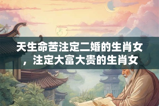 天生命苦注定二婚的生肖女，注定大富大贵的生肖女