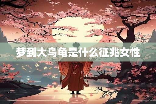 梦到大乌龟是什么征兆女性
