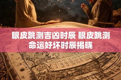 眼皮跳测吉凶时辰 眼皮跳测命运好坏时辰揭晓