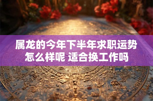 属龙的今年下半年求职运势怎么样呢 适合换工作吗