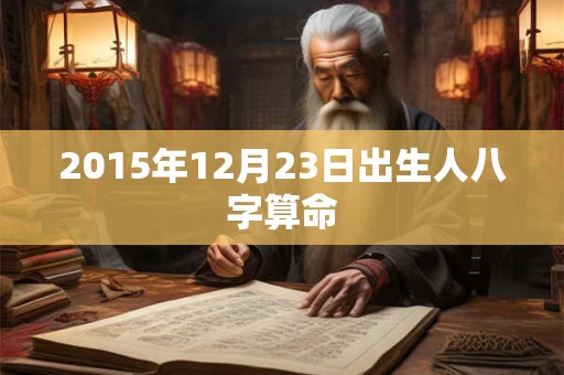 2015年12月23日出生人八字算命