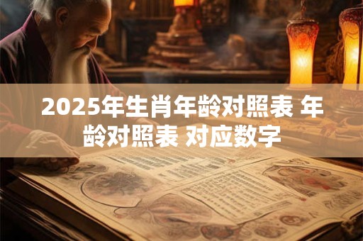 2025年生肖年龄对照表 年龄对照表 对应数字