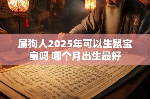 属狗人2025年可以生鼠宝宝吗 哪个月出生最好