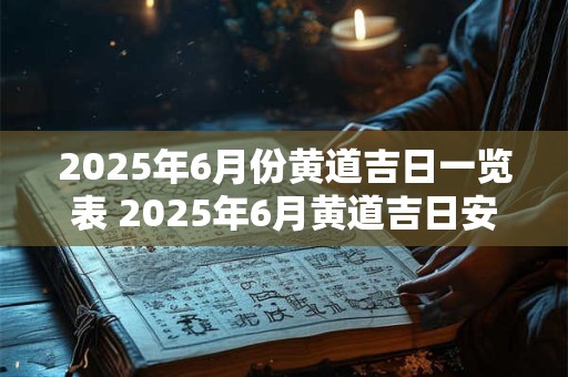 2025年6月份黄道吉日一览表 2025年6月黄道吉日安排 2025年6月份黄道吉日一览表 2025年6月黄道吉日安排