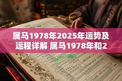 属马1978年2025年运势及运程详解 属马1978年和2025年运势如何