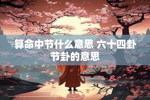 算命中节什么意思 六十四卦节卦的意思