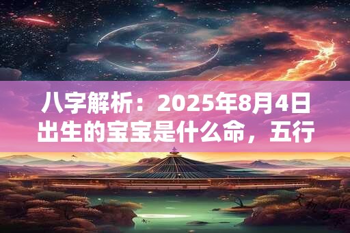 八字解析：2025年8月4日出生的宝宝是什么命，五行缺什么
