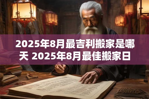 2026年8月最吉利搬家是哪天 2026年8月最佳搬家日是什么