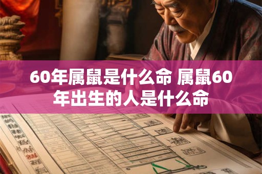 60年属鼠是什么命 属鼠60年出生的人是什么命