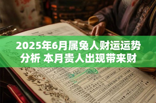 2026年6月属兔人财运运势分析 本月贵人出现带来财源 2026年6月属兔人财运运势分析 本月贵人出现带来财源