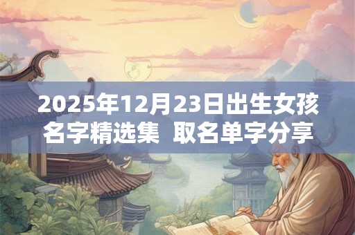 2025年12月23日出生女孩名字精选集  取名单字分享