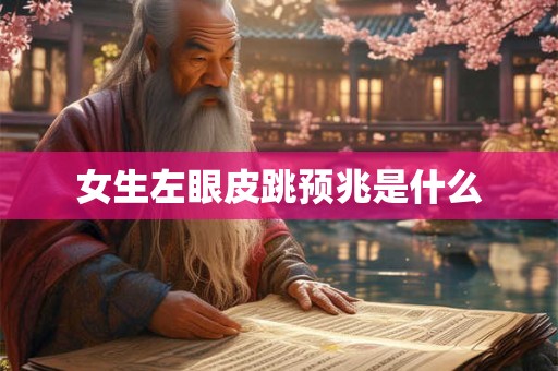 女生左眼皮跳预兆是什么